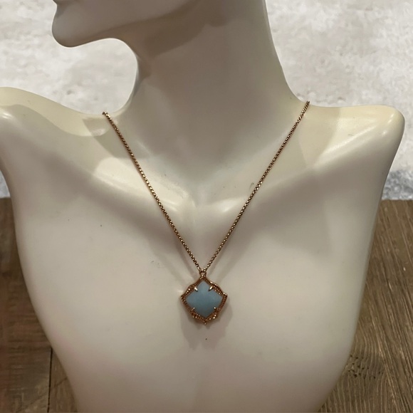 Kendra Scott Kacey Blue Gold Adjustable Necklace - Picture 3 of 6